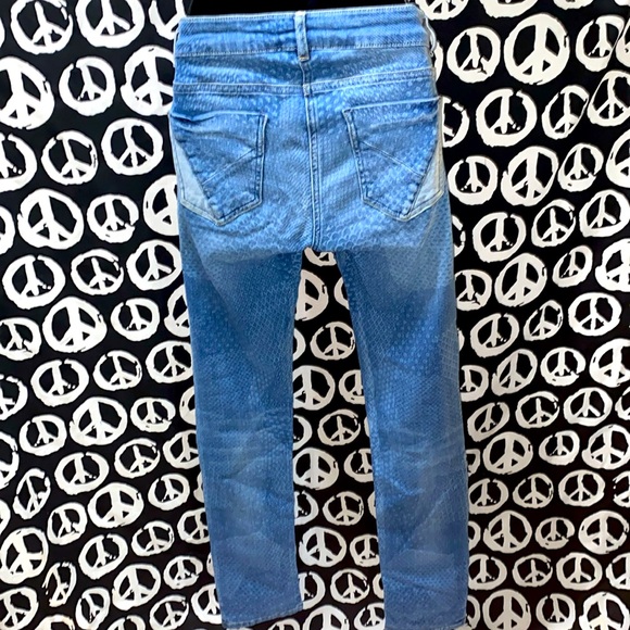 KOOKAI DENIM BLUE JEANS FISH SCALE PRINT SZ 28 W/34 - Picture 2 of 12
